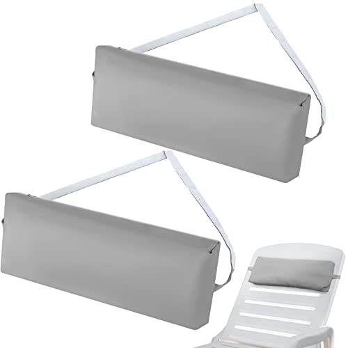 Qunclay Headrest Pillow Pool Furniture Lounge Pillow Chair Pillows Patio Furniture Pillows with Adjustable Elastic Tape Band Head Support Pillow for Pool Patio Chairs (Turquoise,2 Pieces)