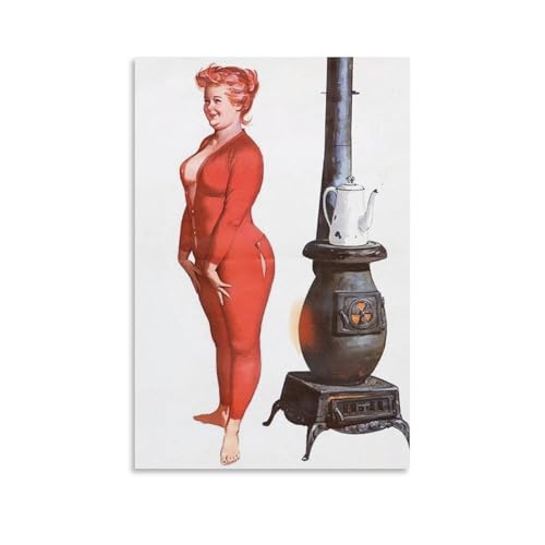Duane Bryers Poster Girl Was Wearing A Red Jumpsuit near The Oven with The Pitcher on It Poster Canvas Wall Art Painting Poster For Room Aesthetic And Decor Pictures For Living Room Bedroom Decor 16x2