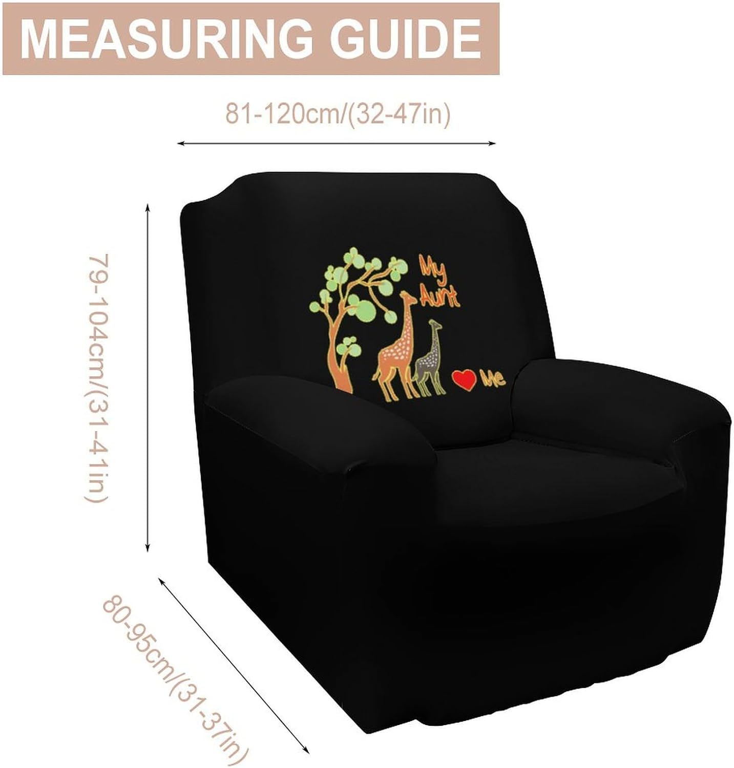 My Aunt Loves Me Stretch Couch Covers Soft Sofa Chair Covers Armchair Cover Furniture Protector for Dog Cat 32”