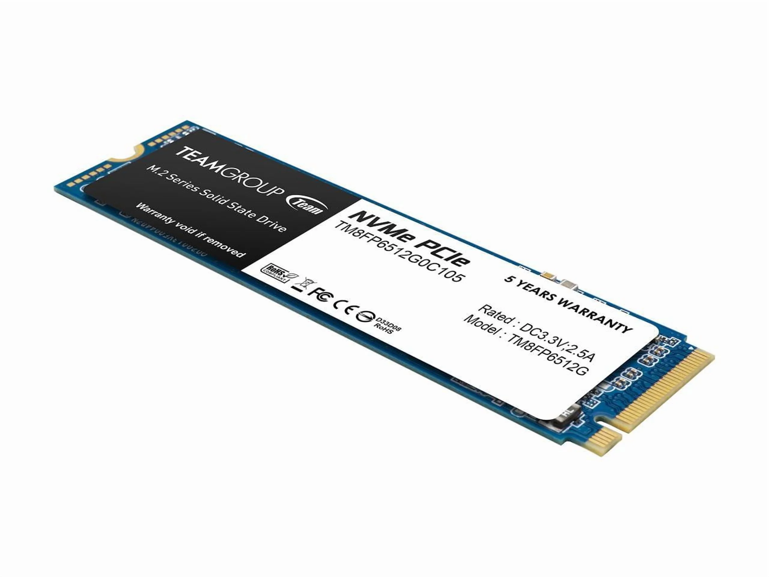 Team Group MP33 M.2 2280 512GB PCIe 3.0 x4 with NVMe 1.3 3D NAND Internal Solid State Drive (SSD) TM8FP6512G0C101