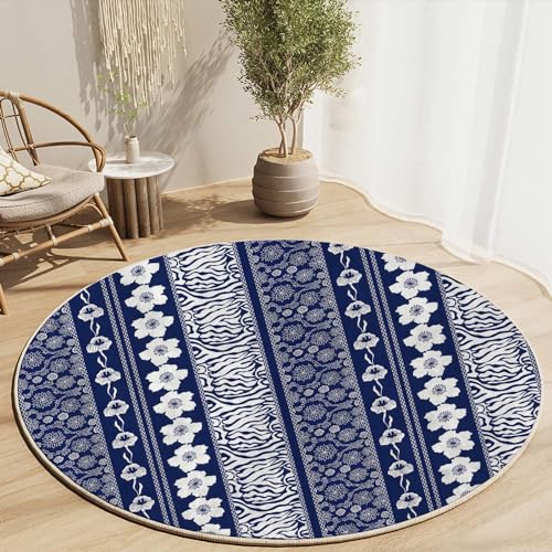 Round Rug 39 in Japanese Chair Mat for Carpeted Floor Cherry Blossoms Hard Floor Mat for Desk Thick and Sturdy Desk Chair mat for Carpets