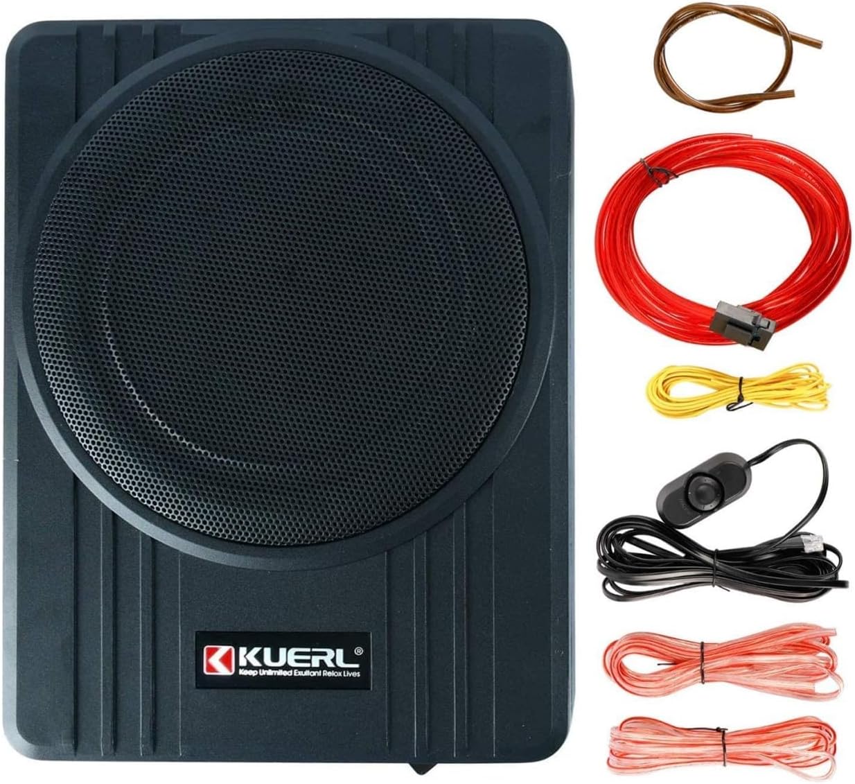 YaCCC 10 Inch 800W Car Under-Seat Sub Woofer Active Powered Amplifier Bass Enclosed,Under Seat Subwoofer and Amp Package