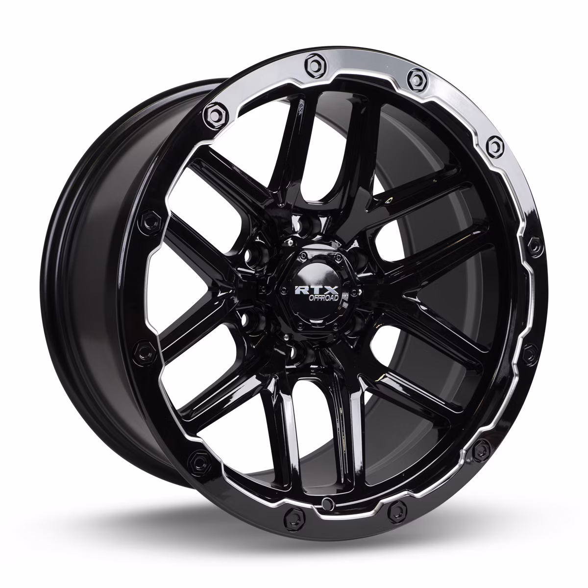 RTX Volcano 18x9.5 6x139.1 ET-10 CB106.1 Gloss Black Milled Edge Wheel