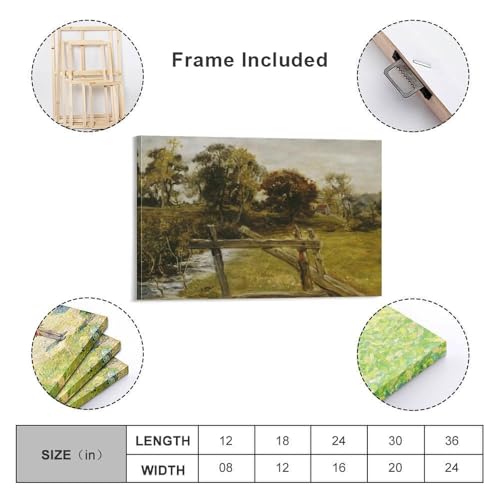 MASHUAI John Everett Millais- View Near Hampstead Vintage Painting Poster Decorative Painting Canvas Wall Art Living Room Posters Bedroom Painting 24x36inch(60x90cm) 99.0