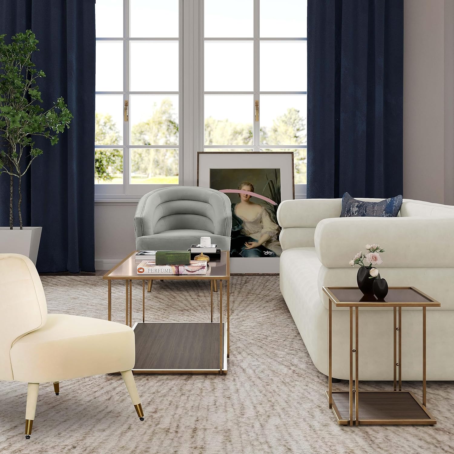 Emma Brown Ash & Glass Side Table by Inspire Me Home Decor