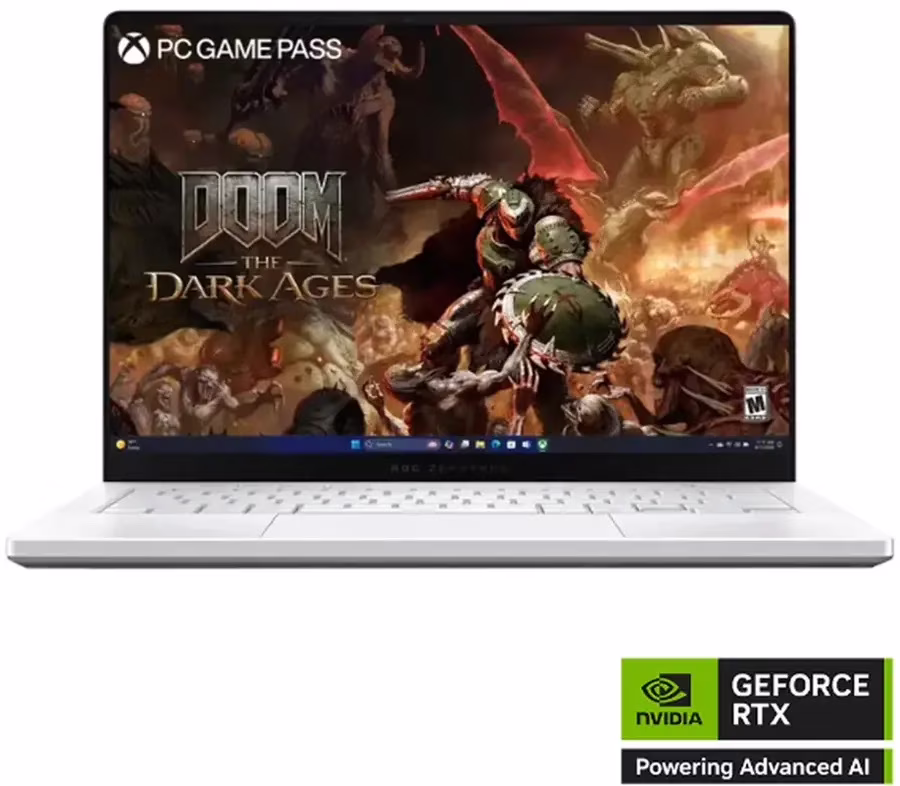 ASUS - ROG Zephyrus G14 14" OLED 3K 120Hz Gaming Laptop - AMD Ryzen 9 270 - 16GB LPDDR5X - GeForce RTX 5060 - 1TB SSD - Platinum White