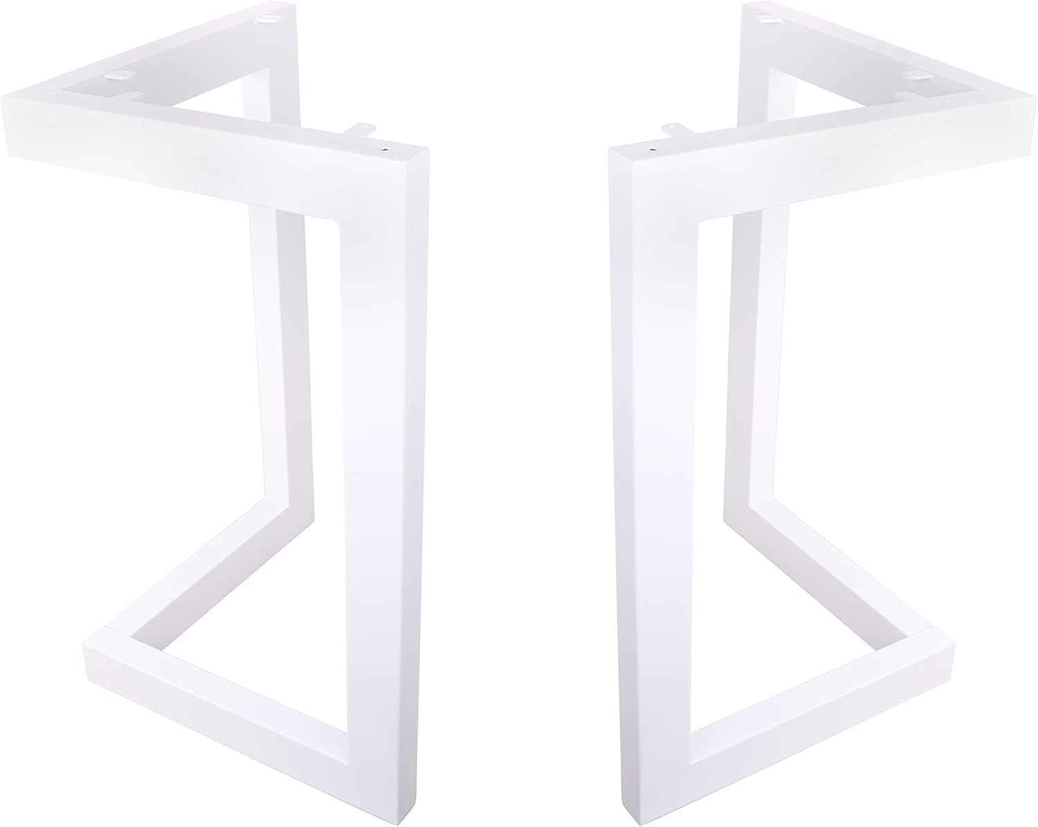 2X 18 Bench Legs,Dinning L-Shaped Steel Table Legs, Coffee Table Legs,Computer Desk Legs,Industrial Kitchen Table Legs,White