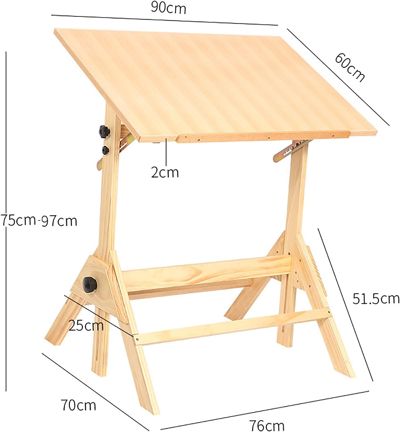 KOHARA Painting Table Solid Wood Painting Table Oil Painting Table Adjustable Height Tilt Tabletop Fine Art Painting Table Drawing Table Drafting Tables