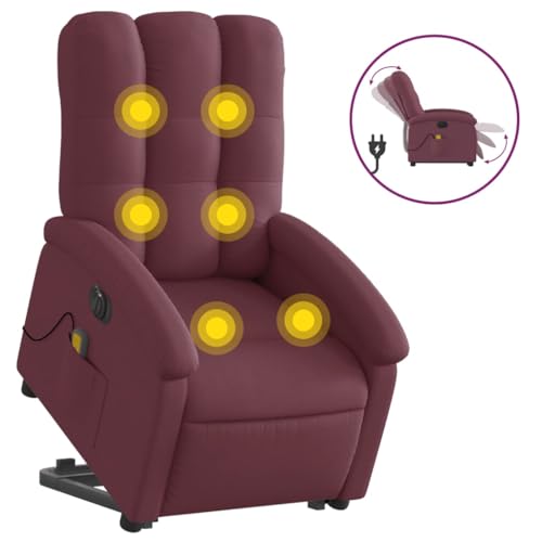 Electric Stand up Massage Recliner Chair Purple Fabric Living Room Chair Lounge Chair Bedroom Chair Great for bedrooms, porches, patios.