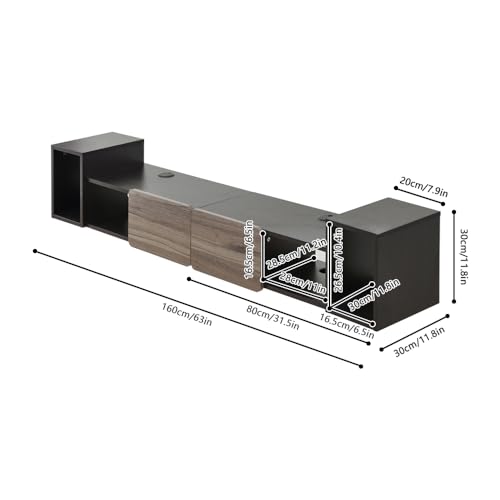 Floating TV Stand, Wooden Wall Mounted Entertainment Center, Space-Saving Under TV Shelf for Living Room, Bedroom, Office (White)