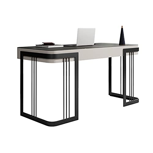 Computer Desk Modern Light Luxury Study Room 1.1m 1.2m 1.4m 1.6m Rock Board Desk Minimalist Desk with Drawer for Home Office,Large Monitor Stand Workstation Laptop Desk (1.4 Meters)
