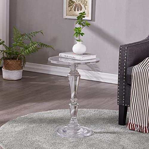 LIKENOW Furniture Acrylic Side Table, Acrylic End Table for Drinking Food,Clear Modern Small Tables for Living Room Bedroom Lobby,13.5''x13.5''x20'' High,9.48Lbs
