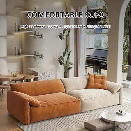 Sectional Sofa Couch Convertible Couches with Ottoman Upholstered Arm Chair Comfortable Reading Sofa Chairs Sofa with Solid Wooden Frame (1.4m Single seat, 55.12