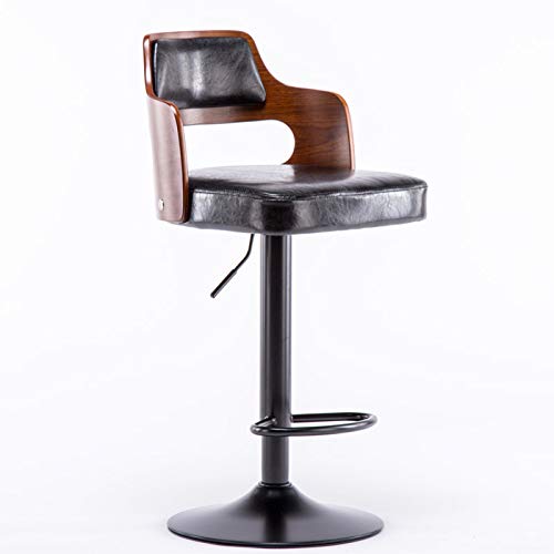 Fashion Bar Chair, Bar Table Chair Lift Rotating Light Luxury Bar Chair Wrought Iron American High Back Chair Household Simple Stool Leather Art Fabric Cowhide,Pink