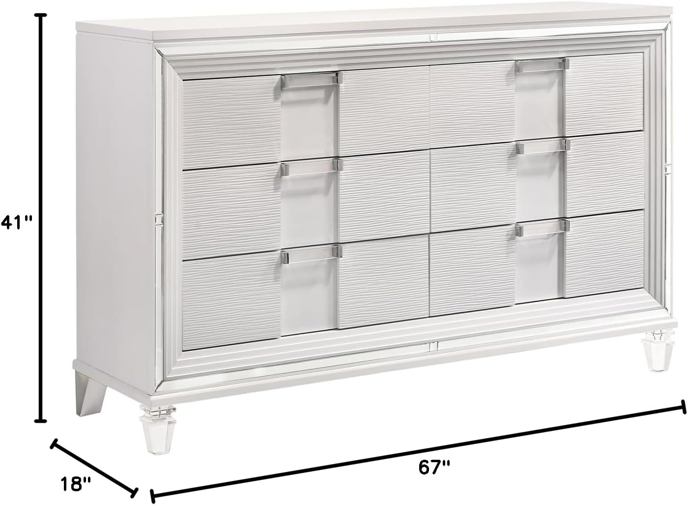 Picket House Furnishings Charlotte 6-Drawer Dresser in White