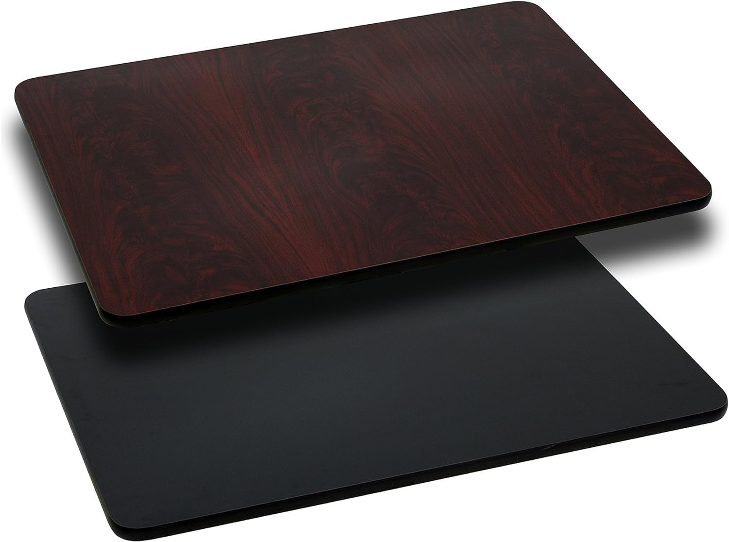 Soro Essentials- 30''x 48'' Wood Rectangular Table Top with Black or Mahogany Reversible Top- Laminate Reversible Table Top for Home Dining Office Boardroom Living Room and Commercial