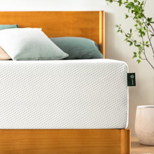 ZINUS 10 Inch Green Tea Memory Foam Mattress, Full, Fiberglass Free, Patented Custom Contour Support, Sturdy Base Foam, CertiPUR-US Certified, Mattress in A Box, White