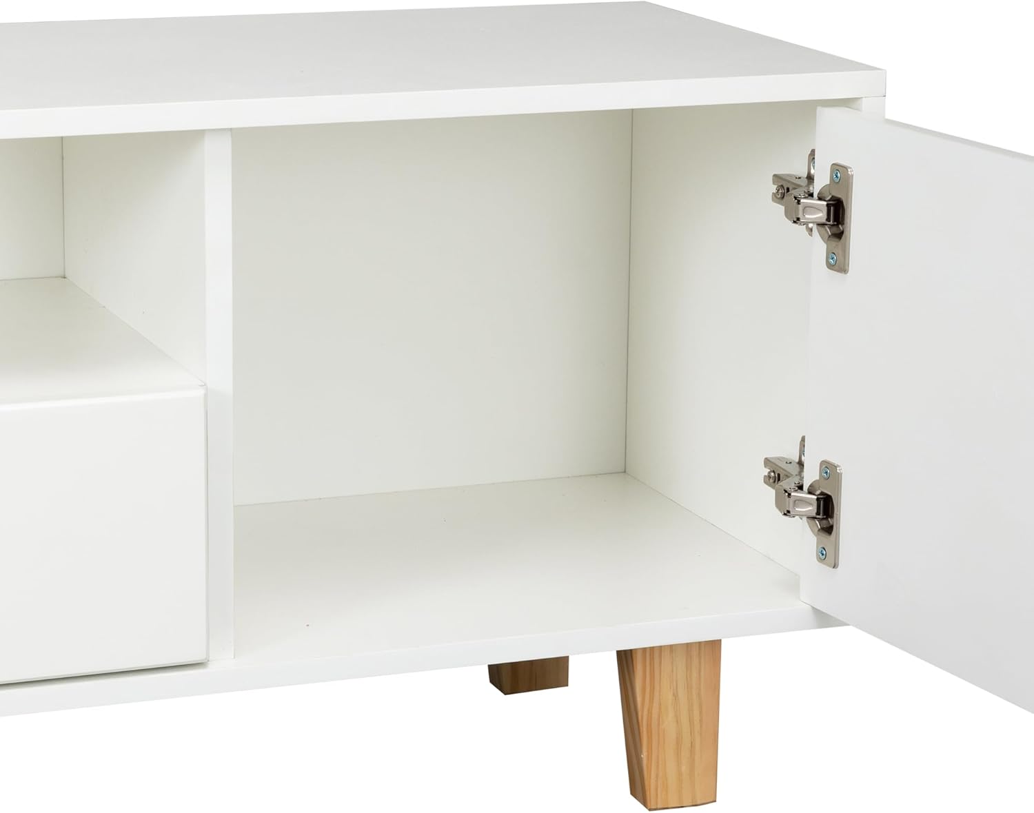 TV Stand Dresser for 65 Inch TV, Entertainment Center with Storage - Console Table, LED TV Stand with Metal Handles and Solid Wooden Legs for Living Room