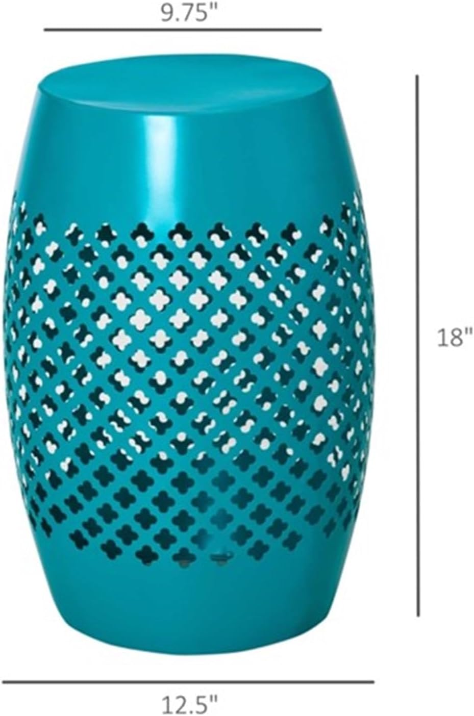 Sofa Side Table or Corner Table, Coffee Table, Garden Table or Patio Table, Bohemian Style, Steel Frame, Hollow Shell, Perfect for Living Room, Patio, Garden, Poolside, etc. Blue