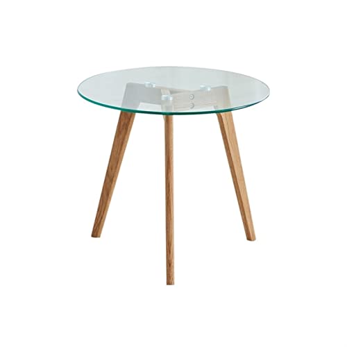 Tea Table for Living Room Modern Wooden Coffee Table Creative Glass Side Table Sofa Corner Table Living Room Bedroom Balcony Side Cabinet End Tables (Color : A)
