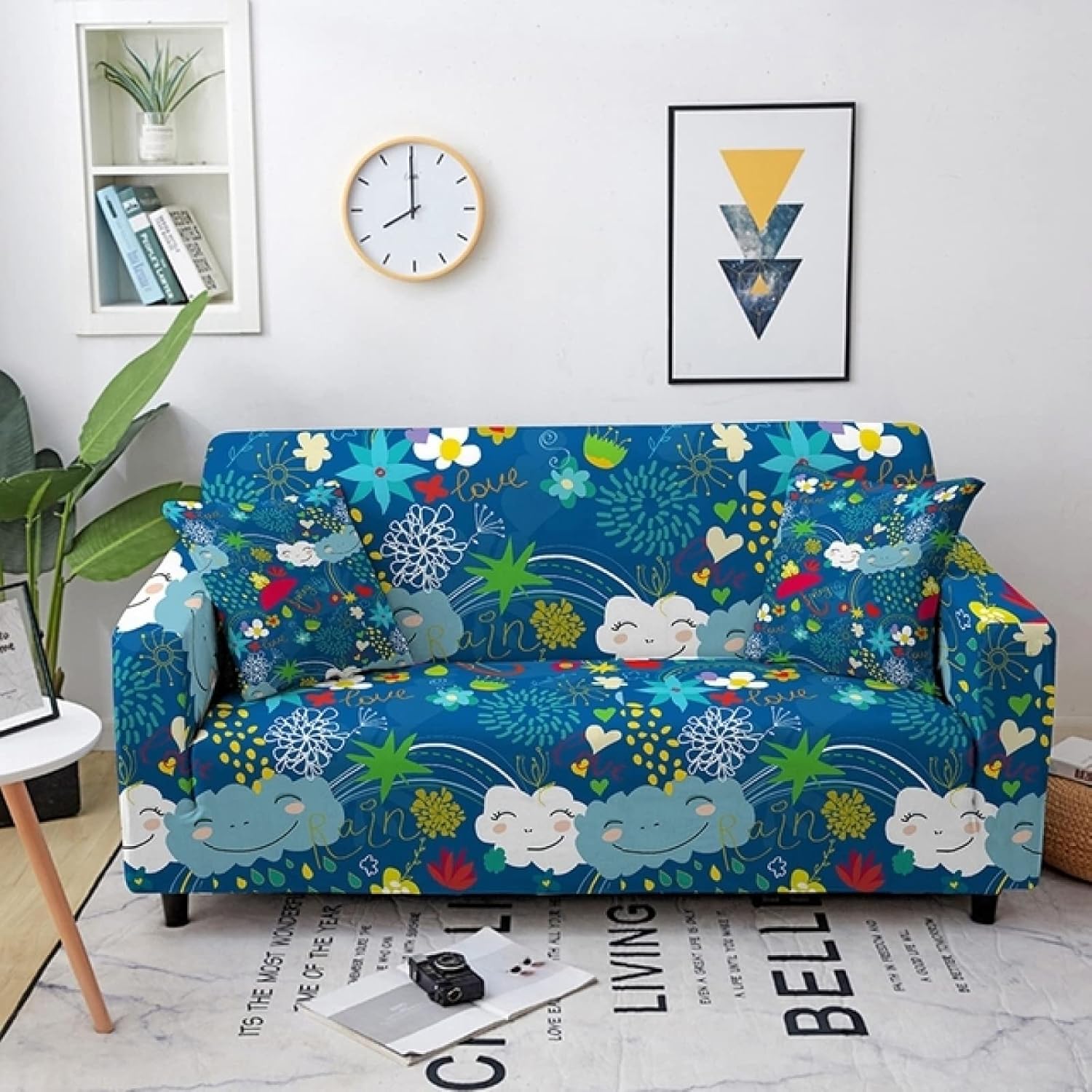 Fashion Home Stretch Slipcover Striped Patterns Sectional Elastic Sofa Cover for Living Room Sectional Couch Furniture Cover 1/2/3/4 Seater