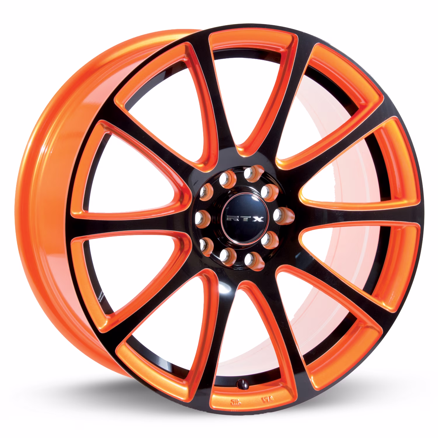RTX Blaze 17x7.5 5x100/114.3 ET42 CB73.1 Orange with Black Face Wheel