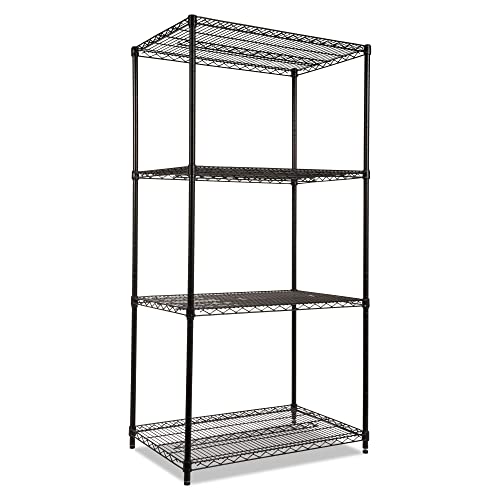 Alera ALESW503624SR NSF Certified Industrial 4-Shelf 36 in. x 24 in. x 72 in. Wire Shelving Kit - Silver