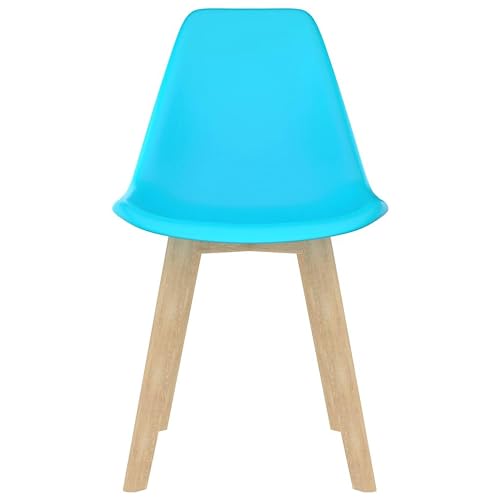 Modern Stackable Plastic Dining Chairs - Set of 4 Black Kitchen Chairs for Dining Room - Sleek & Stylish Space-Saving Furniture-Blue