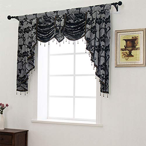 NAPEARL Swag Valance Curtain for Living Room Fancy Waterfall Valance kitchen Swag Curtains