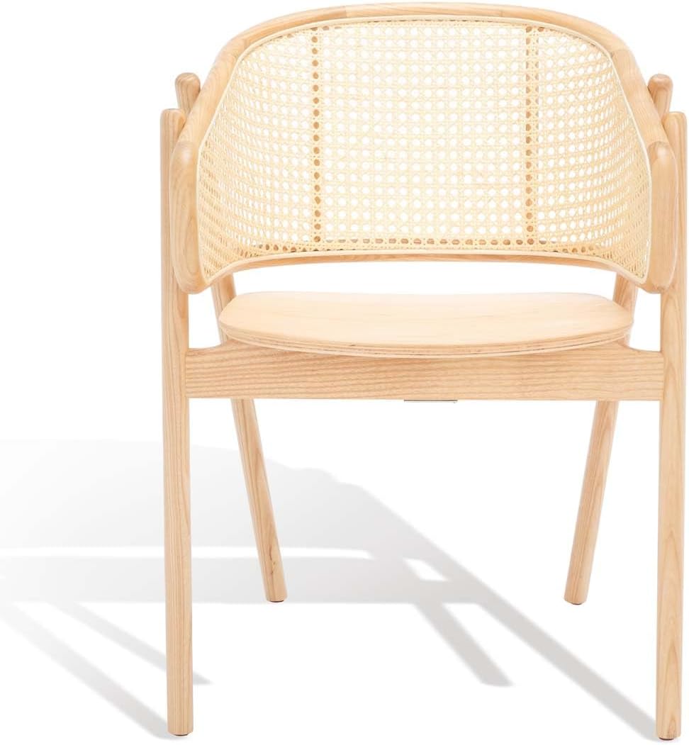 SAFAVIEH Couture Collection Emmy Tropical Coastal Natural Rattan Back Dining Chair