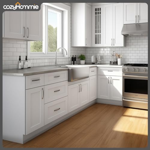 Shaker Style Unassembled Kitchen Solid Wood Base Cabinet 1 Shelf 1 Door 1 Drawer Multiple Sizes and Colors (Charcoal Black, 12