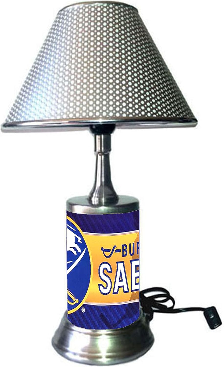 Table Lamp with Shade, Your Favorite Hockey Team plate rolled into The lamp body, BS