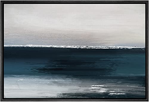 SIGNWIN Framed Canvas Print Wall Art White Watercolor Pastel Landscape Abstract Shapes Illustrations Modern Art Decorative Contemporary Chic Minimal for Living Room, Bedroom, Office - 24