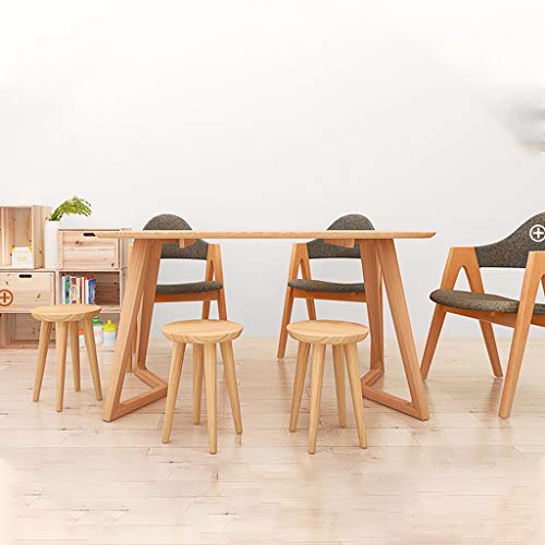 Solid Wood Stool Creative Round Stools Dining Stool Fashion Dining Chairs Dressing Stools Solid Wood Furniture Easy Installation Makeup Chair (Color : Stool+Cushion, Size : 31x31x40cm)