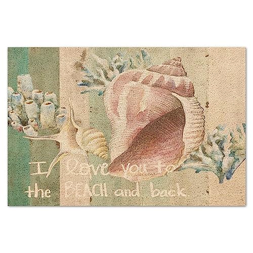 Coir Outdoor Mats for Home Entrance 24x36 Sea Snail Starfish Nautical Beach Ocean Cute Floor Mats for House Shells Coastal Tropical Themed Entry Door Rugs Non-Skid/Slip Home Decor for Entry Office
