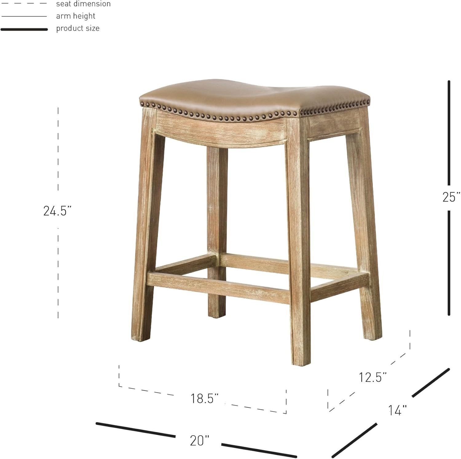 New Pacific Direct Elmo Bonded Leather Counter Bar & Counter Stools, Vintage Taupe