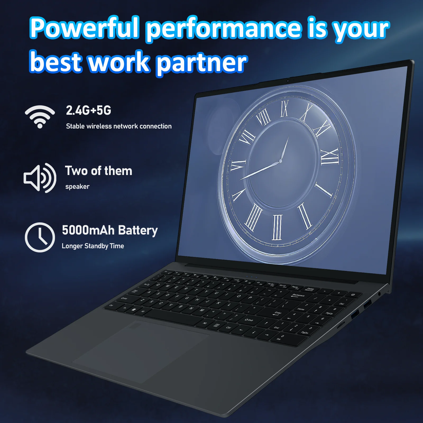 Exsurf 16" Business Laptop, Windows 11 Pro Laptop Computer, AMD Ryzen 7430U, 32GB RAM 1TB SSD, Backlight, Fingerprint, Gray