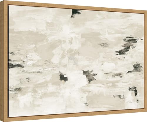 Amanti Art Framed Canvas Wall Art Print (23x16) Steps on Stones III Neutral by Silvia Vassileva Float Framed Canvas Art for Wall Decor, Living Room, Bedroom, Bathroom, Kitchen, Office or Business