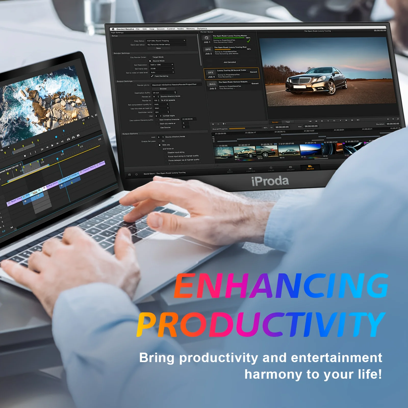 18.5 Inch Portable Laptop Monitor - 120Hz FHD 1080P, Gaming & Travel Ready, USB-C Second Screen Extender for PS5/4, Mac, PC