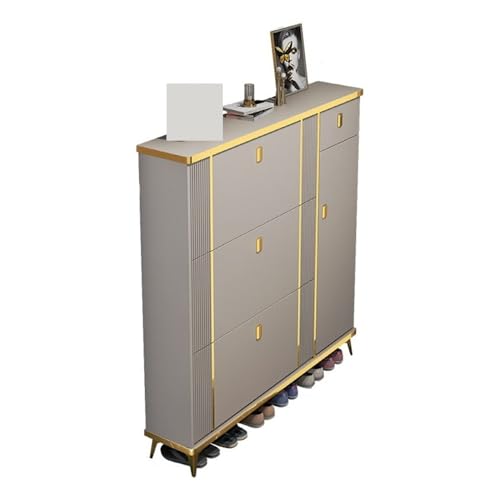 Adjustable Shoe Organizer Slim Shoe Storage Cabinet for Entryway, Modern luxury Shoe Cabinet with 3 Flip drawers, Freestanding Shoe Organizer for Closet Hallway Bedroom Shoe Storage Organizer ( Color