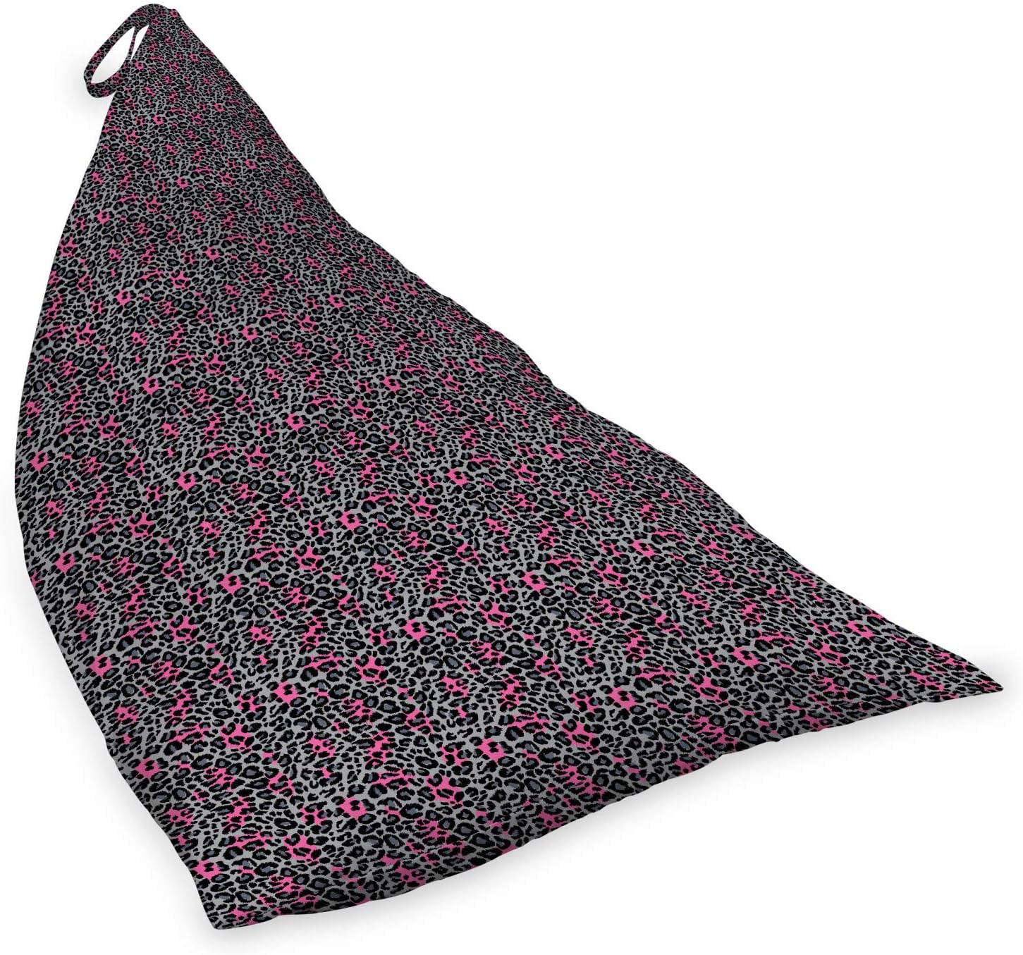Ambesonne Leopard Print Lounger Chair Bag, Savannah Animal Pattern Nature Inspired Fashion Cheetah Panther, High Capacity Storage with Handle Container, Lounger Size, Pink Grey Black