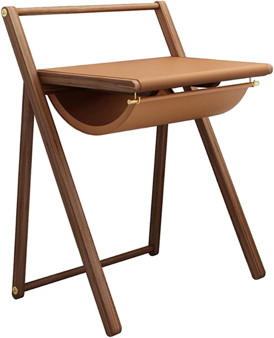 Solid Writing Desk Modern Home Wooden Desk 28-inch Small Desk with Leather Table Mat Creative Study Writing Desk with Unique Storage Space PC Table Study Table ()