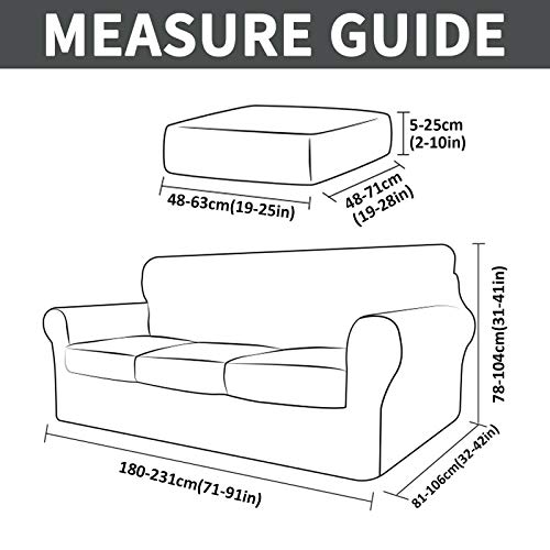 Stretch Sofa Slipcover, Jacquard Couch Sofa Cover with Separate Seat Cushion Cover Non Slip Washable Furniture Protector for Kids Pets