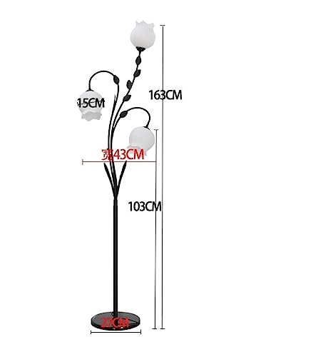 standing Nordic Flowers Iron 3 Glass Lampshade Floor Light Marble Base Standing Lamp for Bedroom Living Room s for living room modern