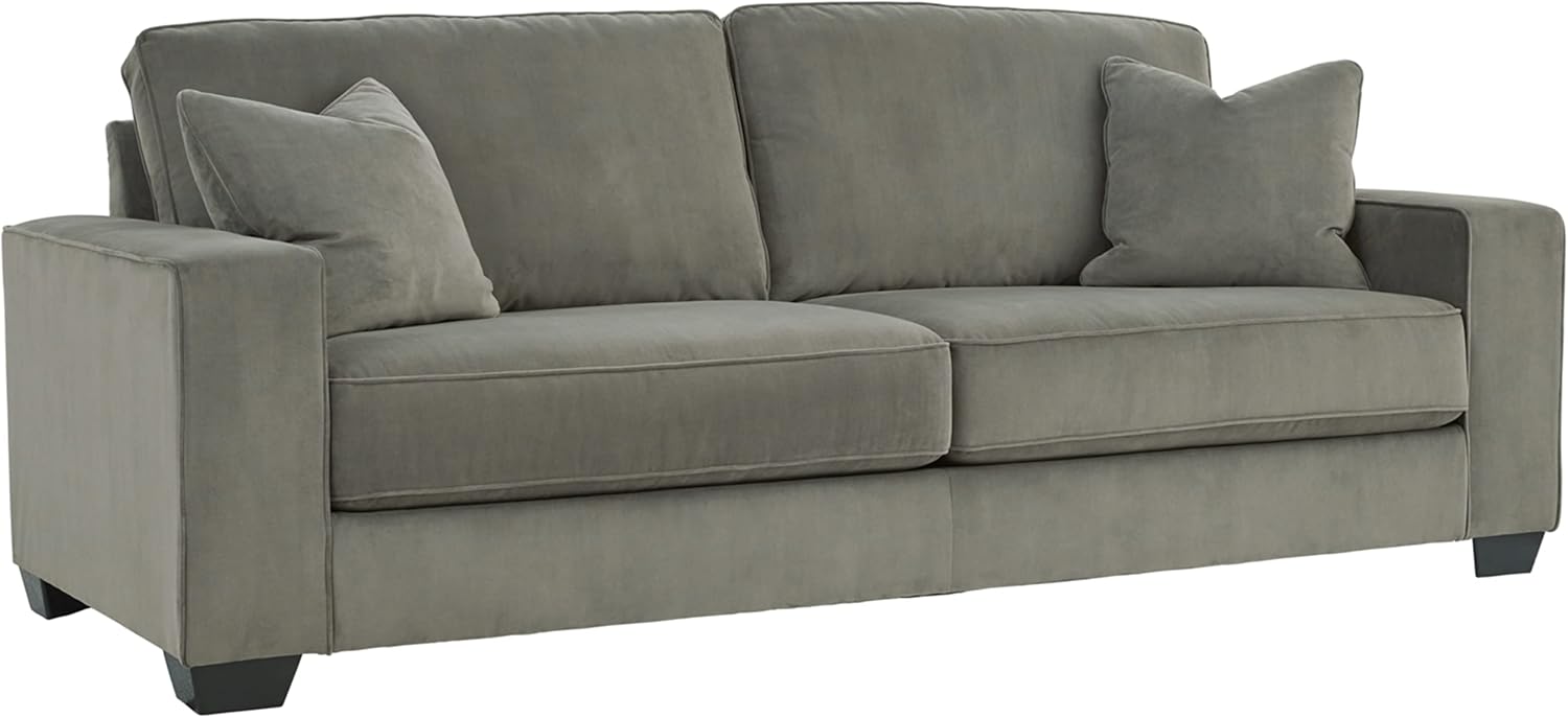 Signature Design by Ashley Angleton Modern Sofa with Reversible Cushions for Living Room, Light Gray