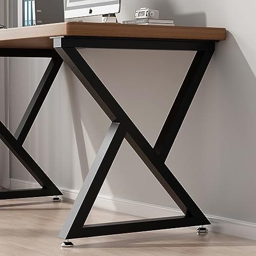 Metal Desk Legs 28”H x 17.7”W Heavy Duty Square Metal Table Legs, DIY Metal Legs for Table, Industrial Black Table Legs for Dining Table, Computer Desk, Set of 2(Only Legs without Board)