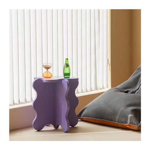 Coffee Table Petal Side Table Nordic Solid Wood Color Bedroom Furniture Creative Assembly Small Coffee Nightstands Side Table (Color : Purple)