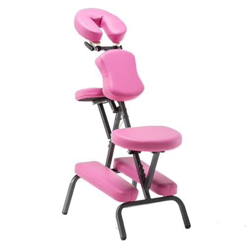 Foldable Tattoo Chair, Professional Lightweight Portable Massage Chair, Load Capacity 250lbs, for Tattoo Parlor, Massage Parlor,Pink