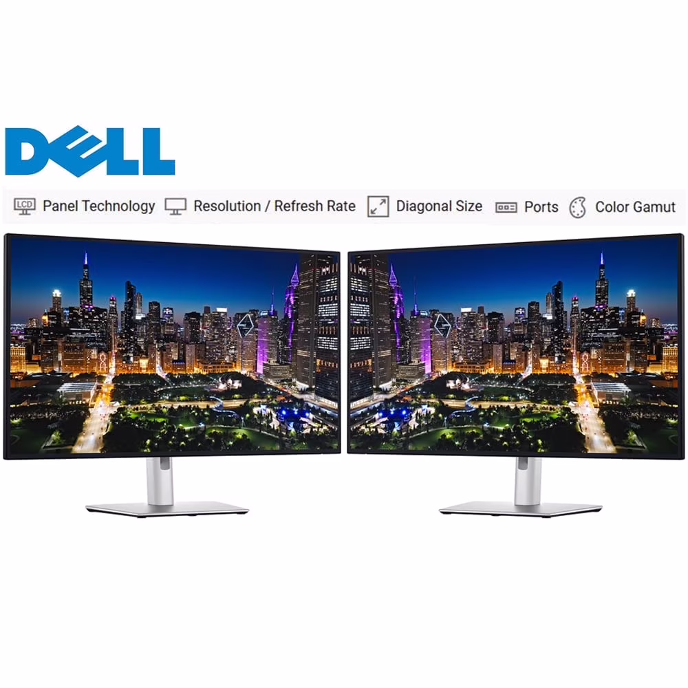 Dell DELL-U3225QE UltraSharp 32 inch 4K UHD 120Hz 16:9 IPS Black Monitor 2 Pack