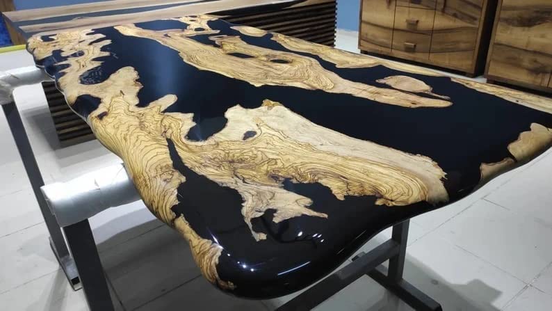 Personalized Large EPOXY Table, Resin Dining Table for 2, 4, 6, 8 River Dining Table, Wood Epoxy Coffee Table Top, Living Room Table (without Stand, 36 x 20 Inches)